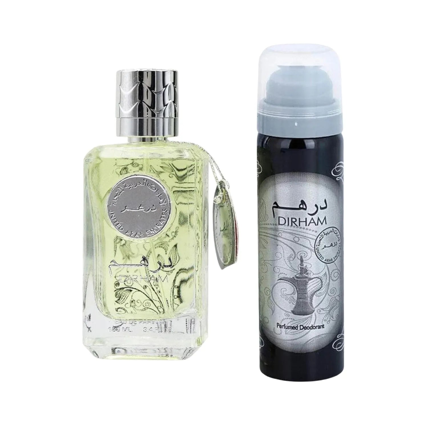 Dirham Silver Perfume Spray 100ml + Deodorant body spray 50ml Combo (U)