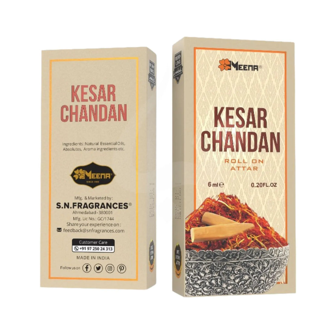 Kesar Chandan Perfume Oil Bottle