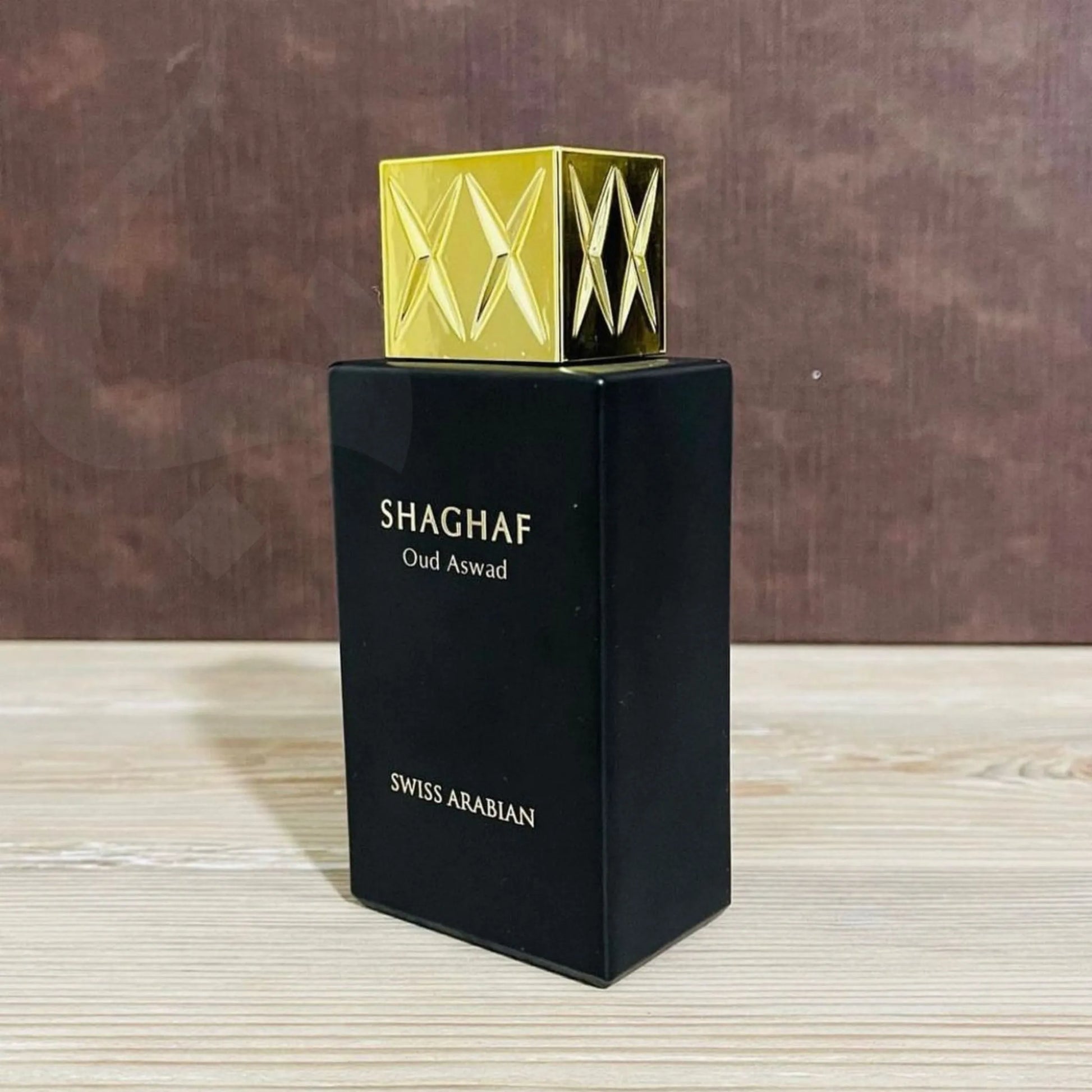 Shaghaf Oud Aswad Perfume Display