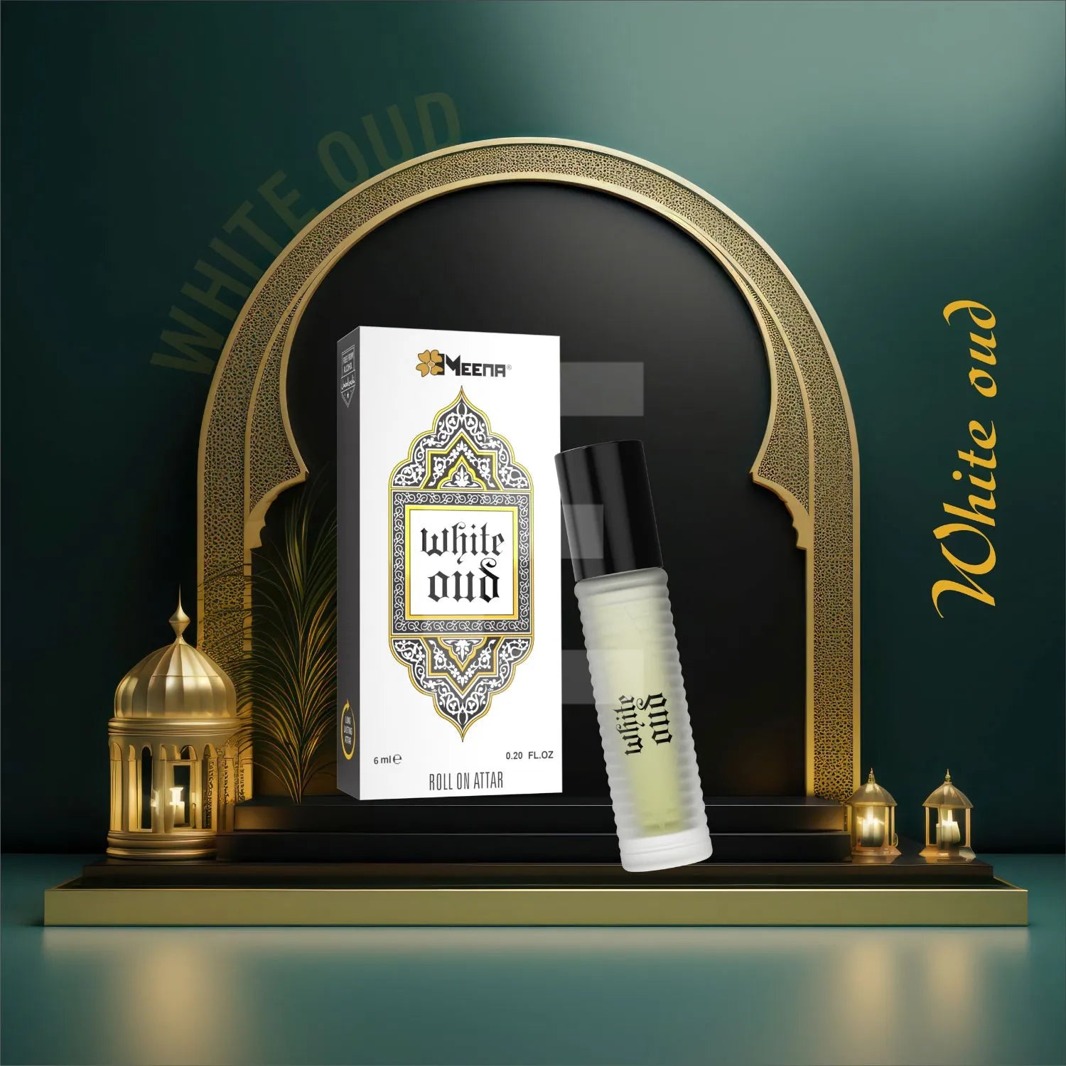 White Oud Perfume Oil Display